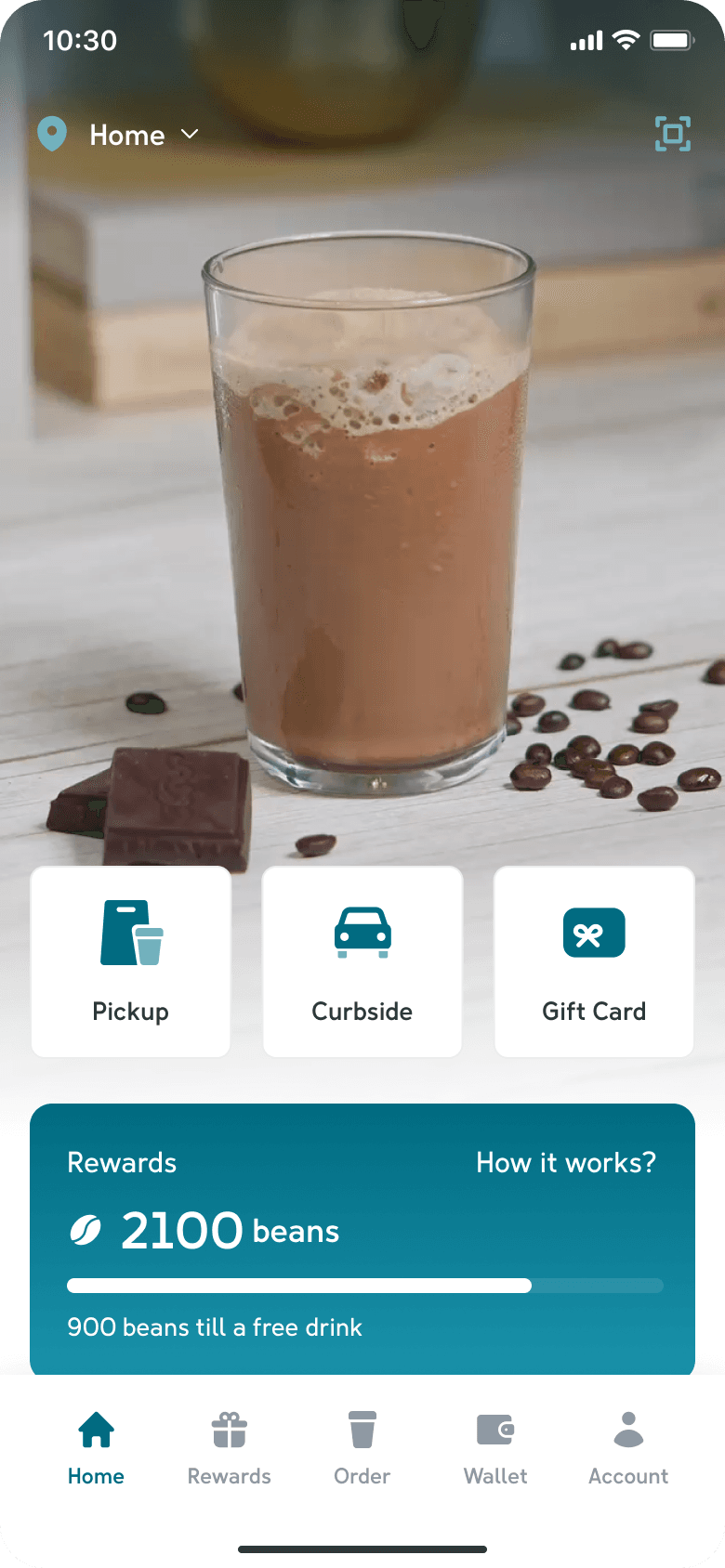A branded commerce home with fulfilment choices and rewards